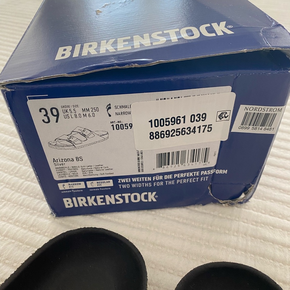 Birkenstock Black Slides with Gold Accents - Picture 10 of 10